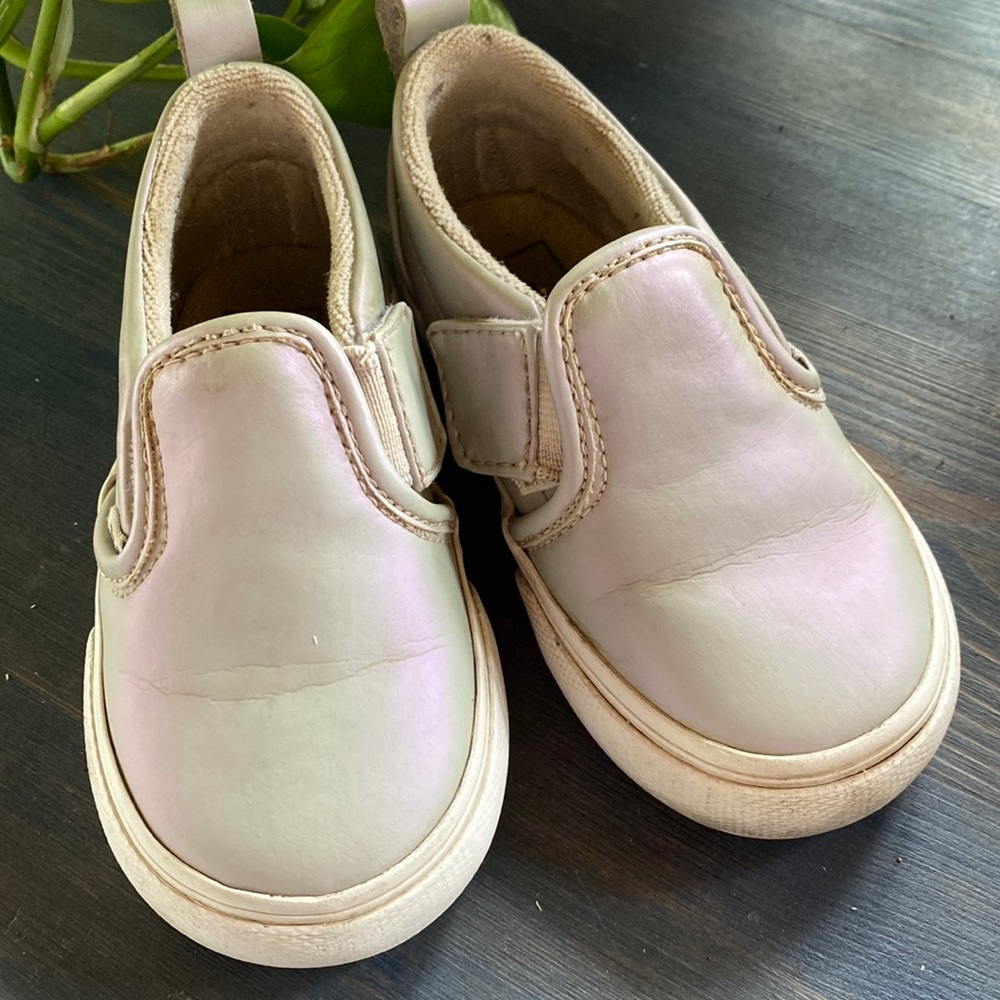 Vans Slip On iridescent Reflector Sneakers toddler sz 6.5